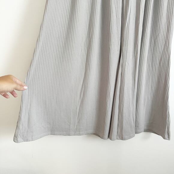 LAINSNOW Rosemary Wide Leg Ribbed Pants Dove Gray Medium M - Picture 5 of 9